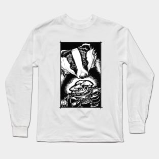 A Badger and His Mushrooms Long Sleeve T-Shirt